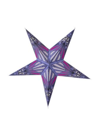 Fialovo-růžový papírový lampion hvězda "Psychedelic", 5 cípů, 60cm