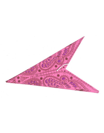 Růžový papírový lampion hvězda "Psychedelic", 9 cípů, 60cm