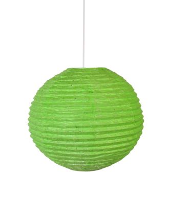 Zelený papírový lampion vosí hnízdo, ruční papír, 33x30cm