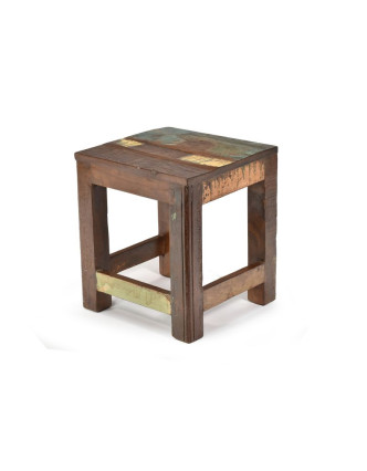 Stolička z recyklovaného dřeva, 25x26x29cm