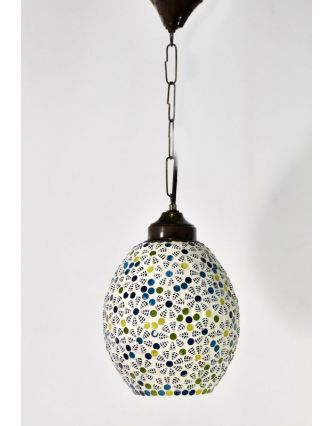 Kulatá skleněná mozaiková lampa, ruční práce, 16x24cm