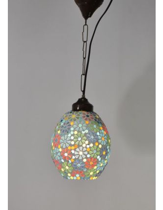 Kulatá skleněná mozaiková lampa, ruční práce, 16x24cm