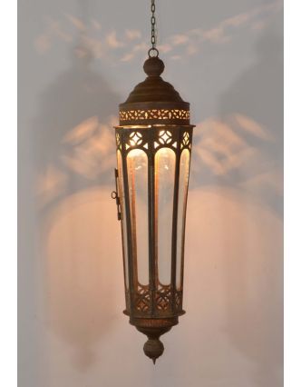 Prosklená lampa v orientálním stylu, ruční práce, cca 20x75cm