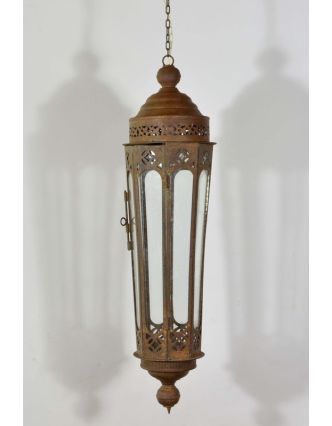 Prosklená lampa v orientálním stylu, ruční práce, cca 20x75cm