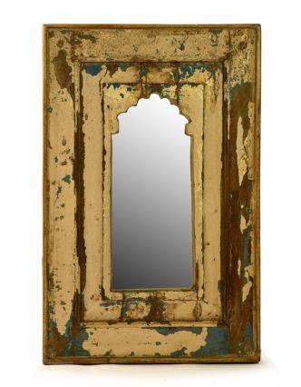 Zrcadlo v rámu antik, teakové dřevo, 43x67x4cm