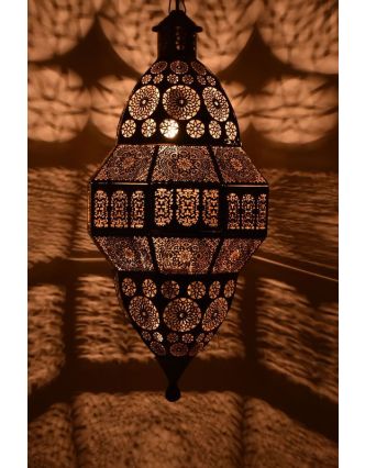 Mosazná orientální lampa, zlatá, ruční práce, 38x60cm