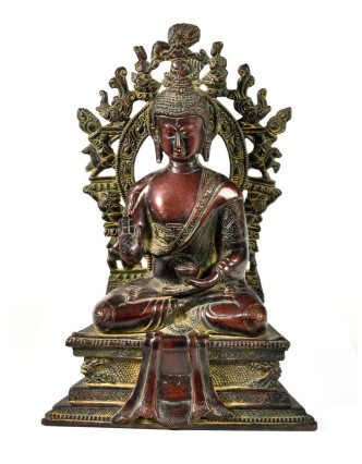 Buddha Amoghasiddhi, mosaz, 30cm
