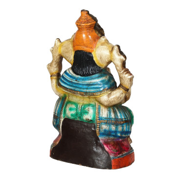 Ganéš, ručně barvená keramická socha, 58cm