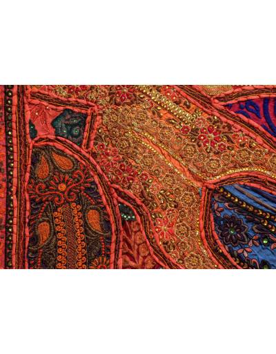 Závěs nad dveře oblouk, patchwork, Rajastan, ruční výšivka, 190x96cm