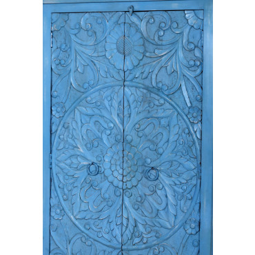 Skříň z mangového dřeva, ruční řezby, 100x43x200cm