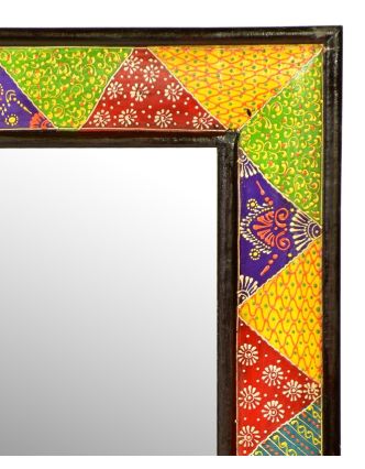 Zrcadlo v barevném rámu, ručně malované, 45x60x1cm