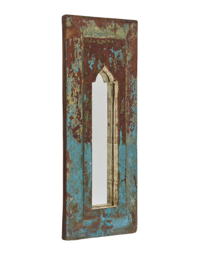 Zrcadlo v rámu z teakového dřeva, 17x4x45cm