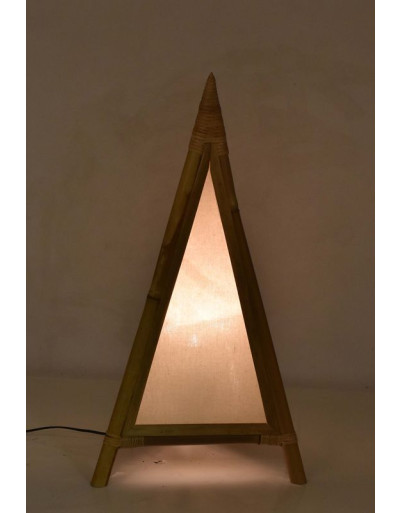 Stojací lampa/stínidlo z bambusu a látky, 40x40x80cm