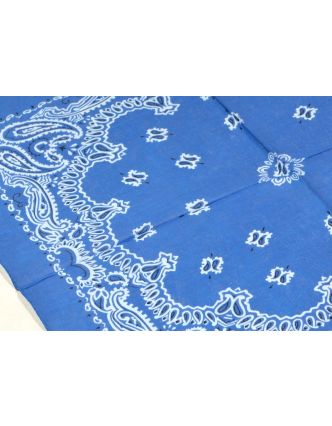 Šátek s paisley potiskem, blankytný, 50x50cm