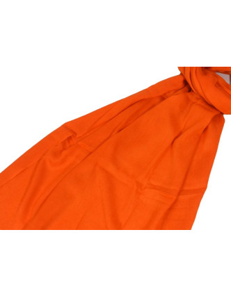 Oranžová pašmína s jemným paisley vzorem, 80x210cm