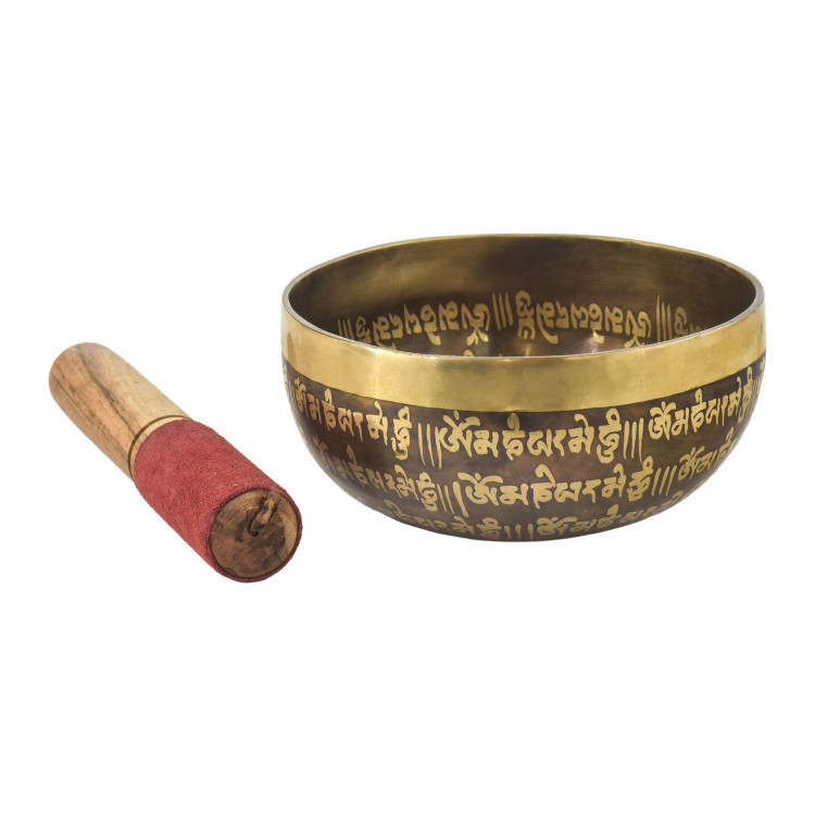 Tibetská mísa, "Gulpa", gravírovaná s designem, průměr 15cm