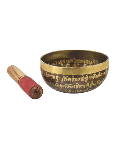 Tibetská mísa, "Gulpa", gravírovaná s designem, průměr 15cm