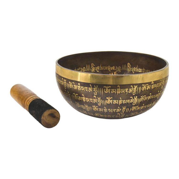 Tibetská mísa, "Gulpa", gravírovaná s designem, průměr 20cm