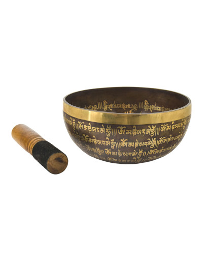Tibetská mísa, "Gulpa", gravírovaná s designem, průměr 20cm