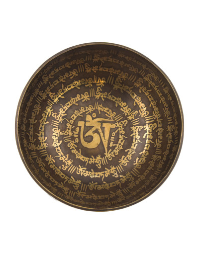 Tibetská mísa, "Gulpa", gravírovaná s designem, průměr 20cm