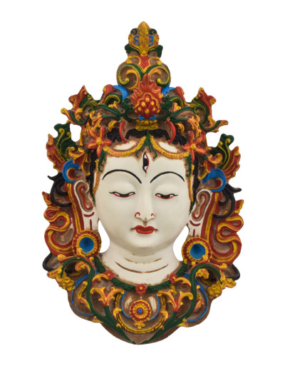 Maska White Tara, ručně malovaná, 19x12x31cm