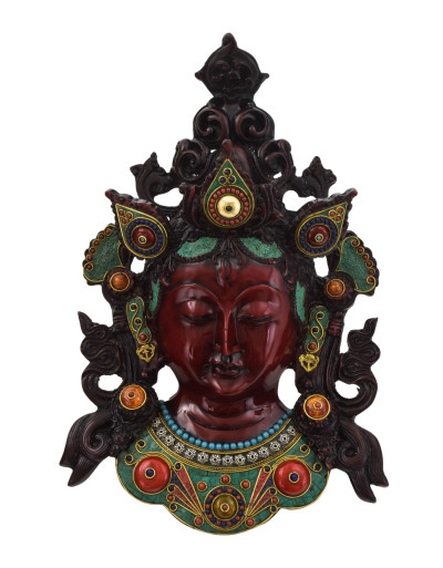 Maska Tara, zdobená kameny, 19x12x31cm