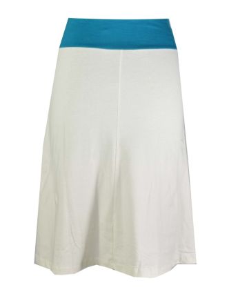 Bílá sukně ke kolenům  "Noely" s barevnými mandalami