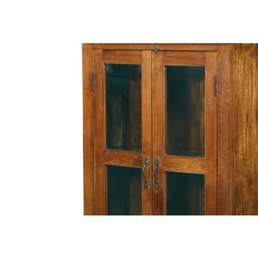 Prosklená skříňka z teakového dřeva, 74x29x141cm