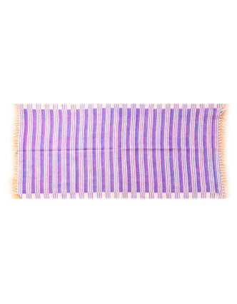 Pruhovaný šál, fialovo-bílý, 100x200cm