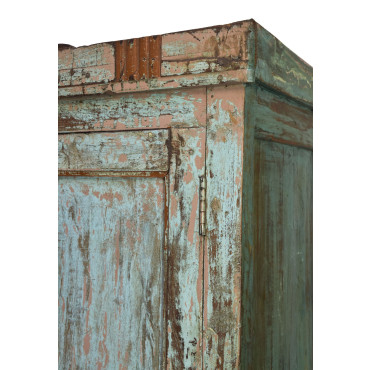 Starožitná skříň z teakového dřeva, ruční řezby, 127x45x189cm