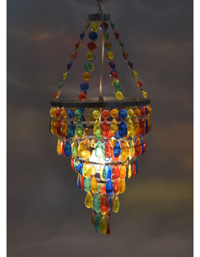 Ozdobné stínidlo, multibarevné korálky, 80cm