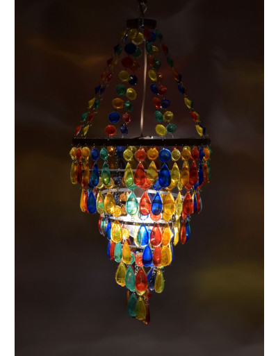 Ozdobné stínidlo, multibarevné korálky, 80cm