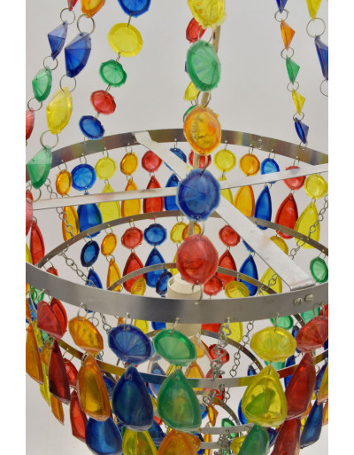 Ozdobné stínidlo, multibarevné korálky, 80cm