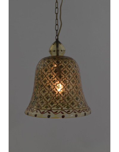 Skleněná lampa v orientálním stylu, ručně malovaná, 24x33cm
