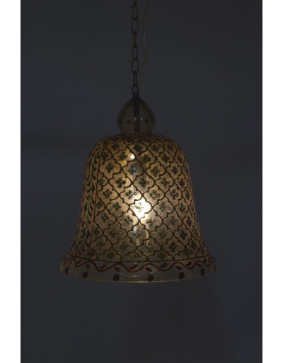 Skleněná lampa v orientálním stylu, ručně malovaná, 24x33cm