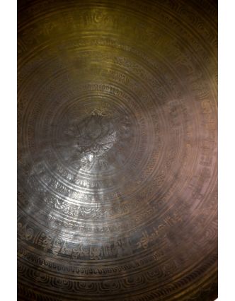 Gong, gravírovaný, ornament, průměr 48,5cm