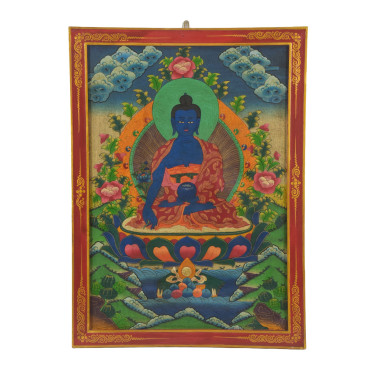 Uzdravující Buddha, ručně malovaný obraz, 61x83cm