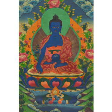 Uzdravující Buddha, ručně malovaný obraz, 61x83cm