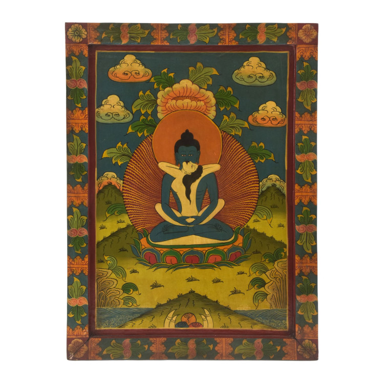 Buddha Samantabhadra, ručně malovaný obraz, 49x66cm