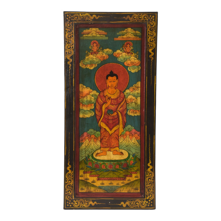Stojící Buddha, ručně malovaný obraz, 36x77cm