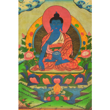 Uzdravující Buddha, ručně malovaný obraz, 45x57cm