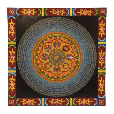 Astamangal mandala, ručně malovaný obraz, 58x58cm