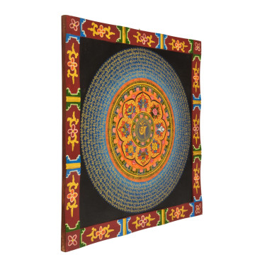 Astamangal mandala, ručně malovaný obraz, 58x58cm
