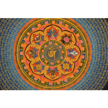 Astamangal mandala, ručně malovaný obraz, 58x58cm