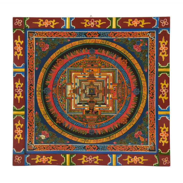 Kálačakra mandala, ručně malovaný obraz, 58x58cm