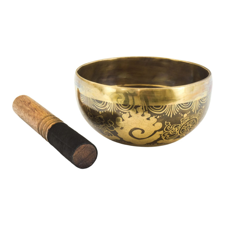 Tibetská mísa, "Gulpa", D3, gravírovaná s designem, průměr 14 cm