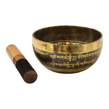 Tibetská mísa, "Gulpa", A5, gravírovaná s designem, průměr 15 cm