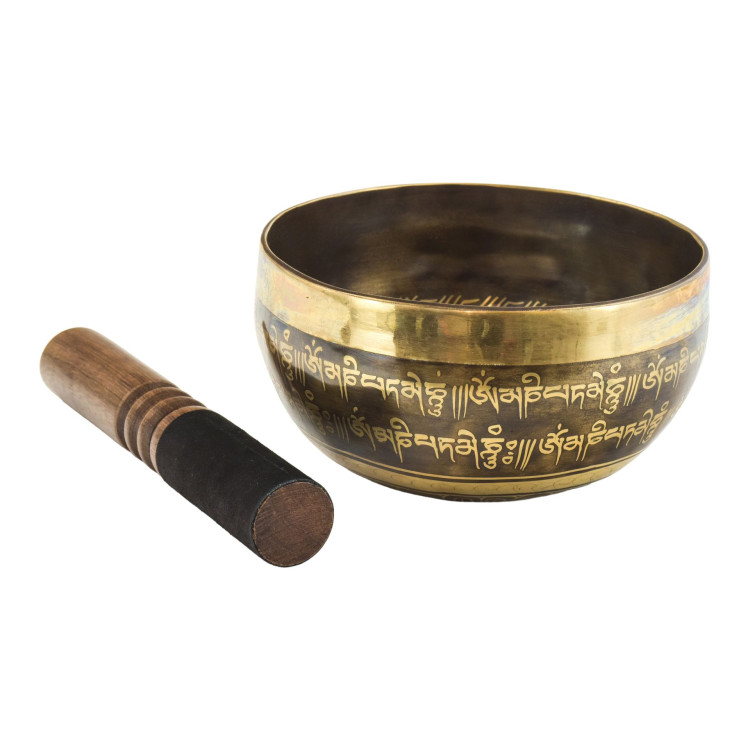 Tibetská mísa, "Gulpa", G5, gravírovaná s designem, průměr 15 cm