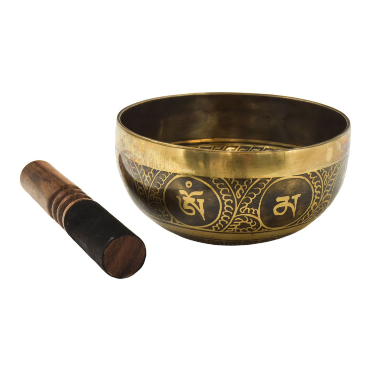 Tibetská mísa, "Gulpa", F5, gravírovaná s designem, průměr 16 cm