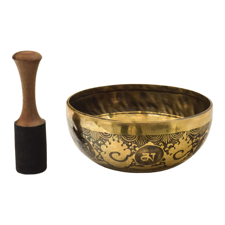 Tibetská mísa, "Gulpa", A4, gravírovaná s designem, průměr 22 cm